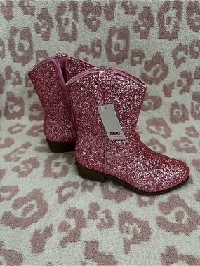 Josmo Glitter Pink Kids Western Boots sz 1